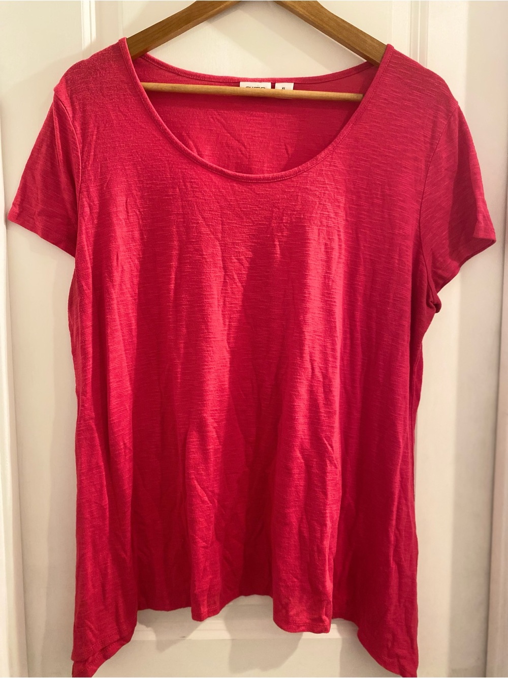 CATO Fuchsia Slub Knit Short Sleeve Tee XL